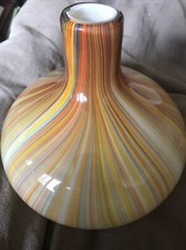Hand Blown - Fire Rainbow - Glass - Onion - Bottle - Quality - Vase - 6”x7” Art