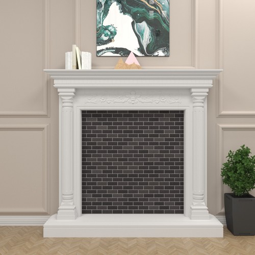 Modern faux fireplace - fireplace, mantel