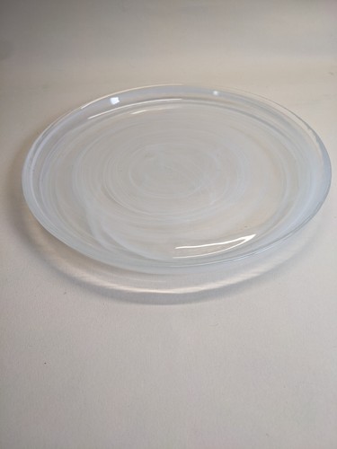 White swirl dinner plate clear - white,