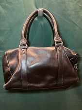 Jobis Leather Handbag Black With Clutch Handles 