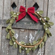 Scandi felt mistletoe wreath - mistletoe,