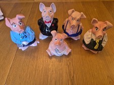 Natwest Pigs Full Set of 5 Piggy Banks by Wade Includes Original Stoppers