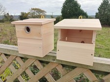 ""PAIR"" of Wooden Bird Nesting Boxes for SPARROW and ROBIN.