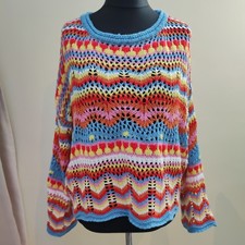 Multicolor Open Knit Crochet
