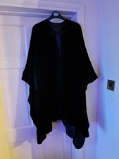 Marks And Spencer Ladies Black Crushed Velvet Cape With Frog Fastening