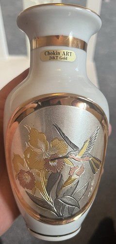 Beautiful gold chokin vase 24k - gold,