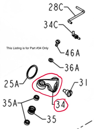 Penn reel part t2s5g bail - penn,