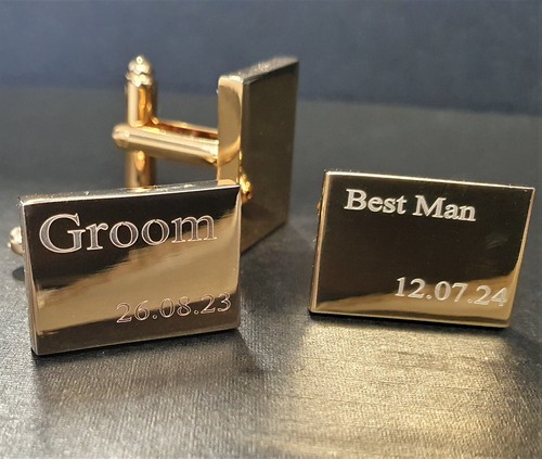 Personalised gold cufflinks - personalised,