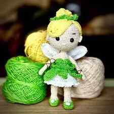 CROCHET PATTERN COPY Peter Pan fairy doll Tinkerbell toy amigurumi 4ply yarn 123