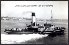 PLAIN BACK REAL PHOTO POSTCARD SIZE ROYAL NAVY PADDLE TUG H M CAMEL c1960
