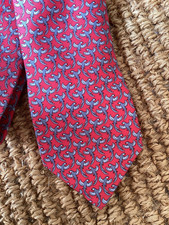 Hermes silk tie Parrots red