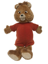 Vintage Teddy Ruxpin 1985 Talking Bear Plush Toy Red Shirt Collectible Hard Toy