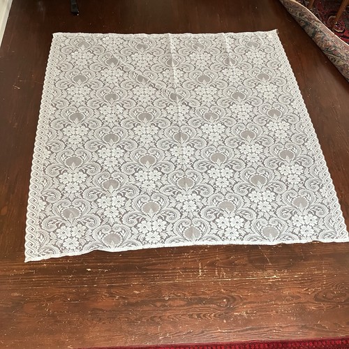 Vtg white sheer floral lace - vtg,