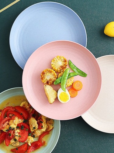 4pcs wheat straw plates - wheat,