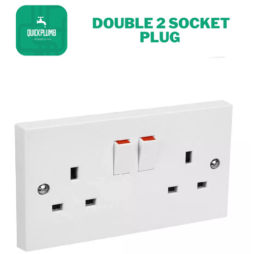 Amp white double gang - double, 2