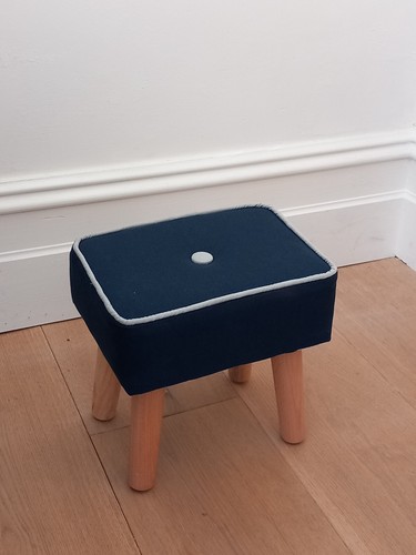 Funky footstool navy - navy, and