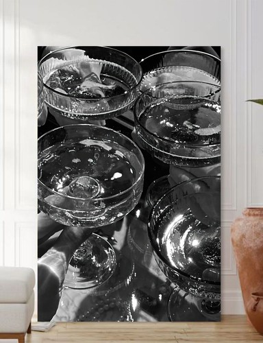 Vintage champagne glass canvas - champagne,