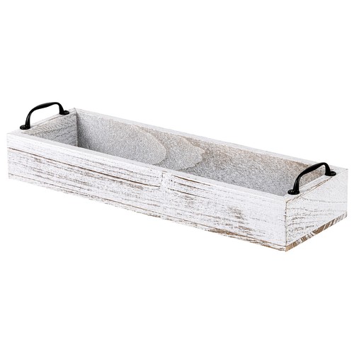 Wash wood tray metal - wood,