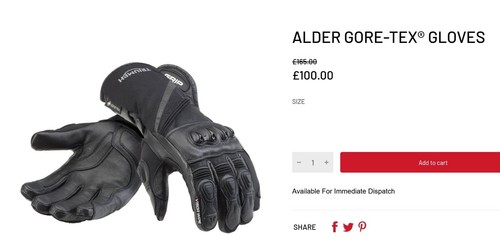 Triumph alder gore tex gloves - gore-tex,