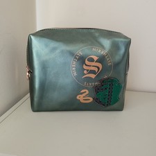 Harry Potter Slytherin Metallic Green Wash Bag / Cosmetic Bag – Zip Closure