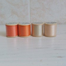 Sylko Cotton Thread X4 Natural Orange 91m 100yd Sealed Dewhurst #6
