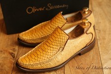 Oliver Sweeney Ravioli Yellow Python Skin Shoes Loafers Mens UK 9 US 10 EU 43