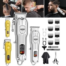 2 IN 1 Professional Men Cordless Hair Clippers Machine Beard Trimmer Kit Salon