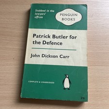 Patrick Butler For The Defence John Dickson Carr Vintage Penguin Paperback 1961