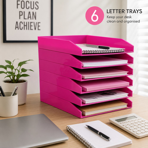 Letter trays set office - 6x,
