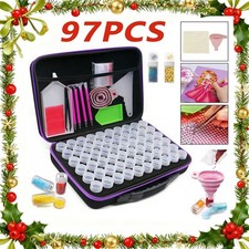 97Pcs Diamond Painting Storage Boxes 60 Slots 5D Diamond Case-Nail Art Bead Tool