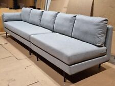 Contemporary 5 Seater Sofa Part in Mountain Grey Fabric