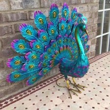 Peacock Statue Peacock Ornament Metallic Peacock Metal Art Garden Decoration