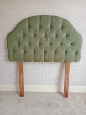 Vintage Green Padded Headboard For Single Bed