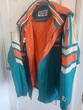 Vintage Starter men’s jacket Miami Dolphins NFL pro line 90s green XL