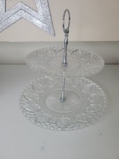 Vintage 2 Tier Moulded Glass