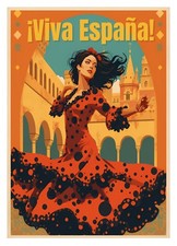 Spanish Vintage Poster Spanish Art Wall Print Retro Spanish Decor A3 size