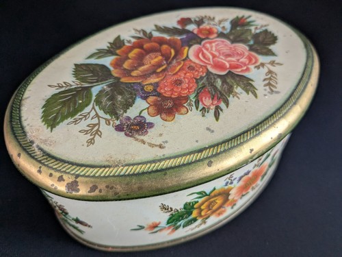 Vtg meister candy tin small - vtg,