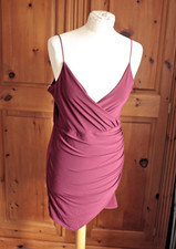 BooHoo burgundy bodycon wrap