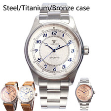 Titanium/Bronze Fashion Tandorio 20ATM 39mm NH35/PT Vintage Pilot Watch Sapphire