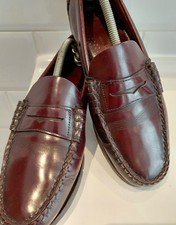 Sebago Leather Burgundy Penny Loafers Size UK 8 Men's