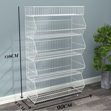 5-Tier Professional Wire Storage Rack Bin Product Display For Retail Shop 90CM