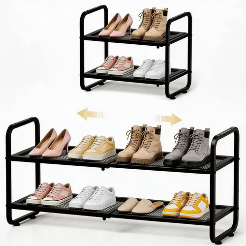 Expandable metal shoe rack - metal,