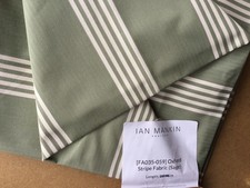 120 cm Ian Mankin fabric remnant   100%. Cotton Oxford  stripe SAGE