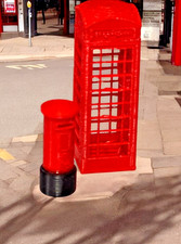 Telephone Box & Post Box 1:76 OO gauge Model Train Railway Diorama 1 of each