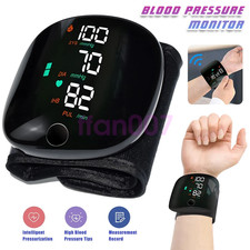 Automatic Wrist High Blood Pressure Monitor BP Cuff Machine Heart Rate Gauge Kit