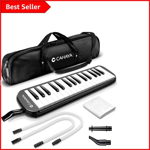 Compact black melodica with - black,