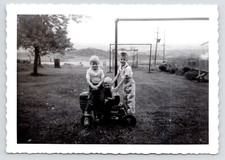 c1950s Children on Castelli Traveler Tractor Pedal Car~Vintage B&W MCM Photo
