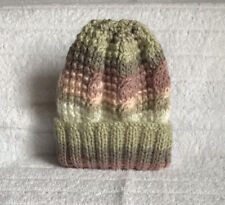 Brand New Hand Knitted Multi Colour Baby’s Girls Hat Size Newborn Approx,