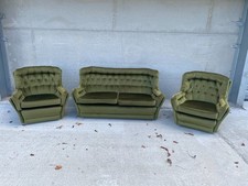 Compact, Mid-Century, Green 3 Piece Suite - Possibly by Bridgecraft