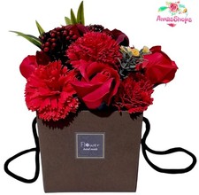 Red Roses & Carnations  Soap Flower Bouquet
